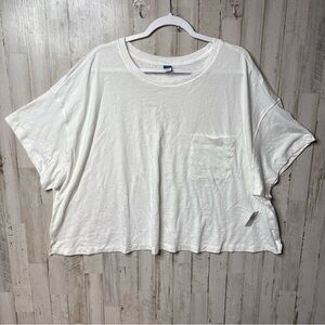Old Navy Women's Size 3X Short-Sleeve Cropped Oversized Pocket T-Shirt NWT